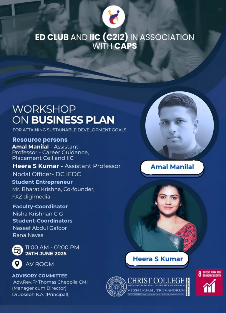 WORKSHOP ON BUSINESS PLAN