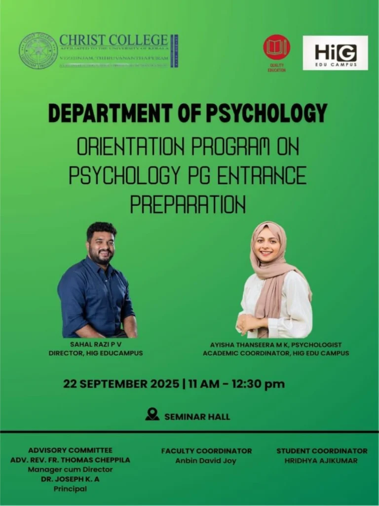 Orientation Program on Psychology PG Entrance Preparation