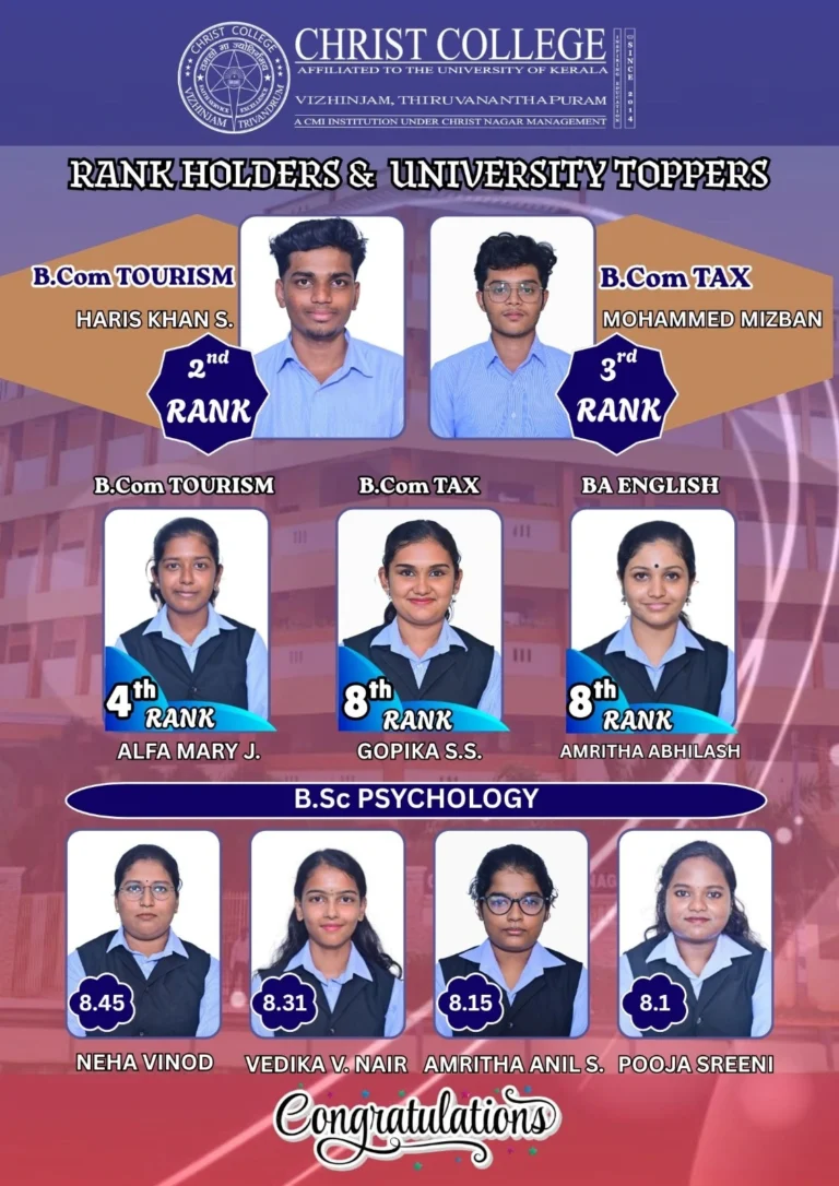 Rank Holders and University Toppers